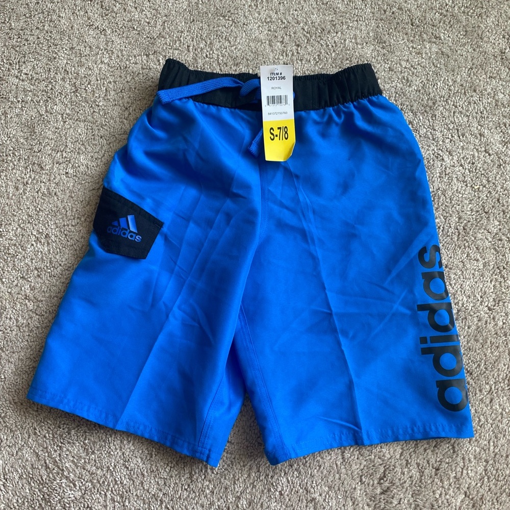 Adidas boys swim trunks NWT size small 6/7